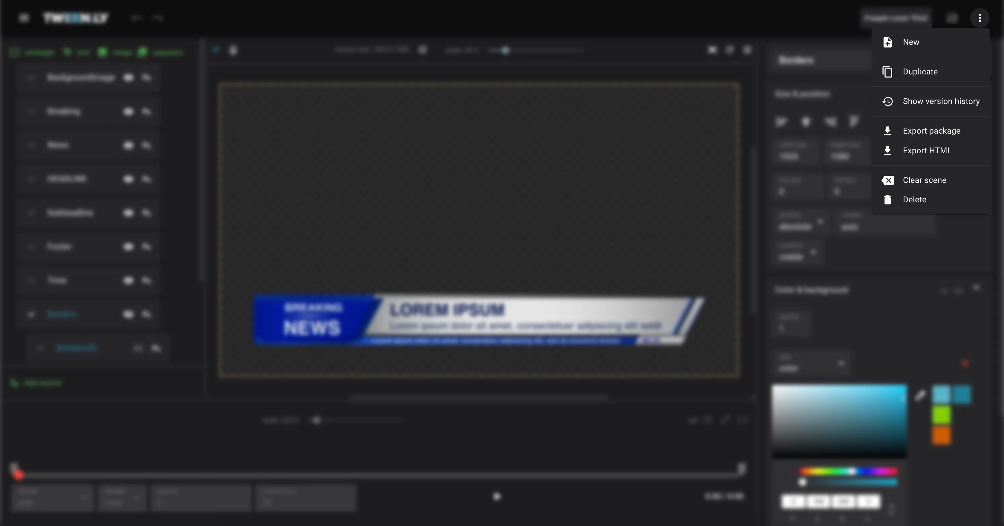Graphics File More Menu